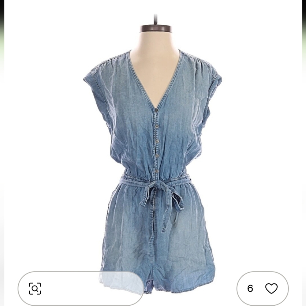 Cloth And Stone Blue Denim Romper. Size S